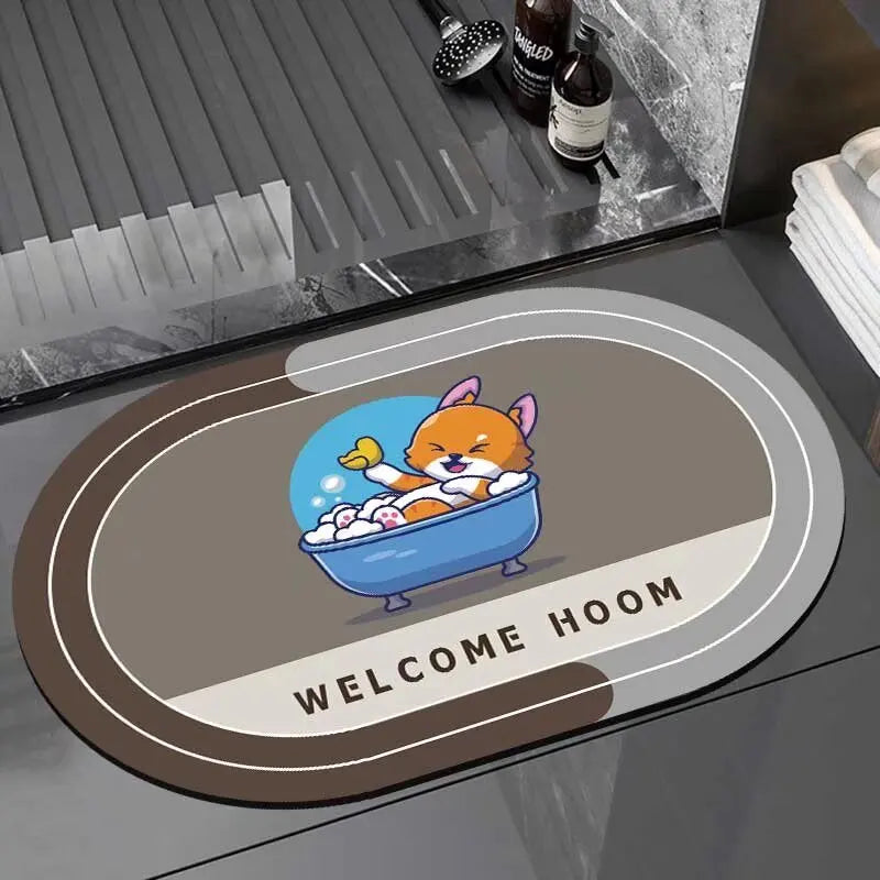 Bathroom absorbent floor mat, toilet non-slip foot mat, toilet diatom mud quick-drying door mat