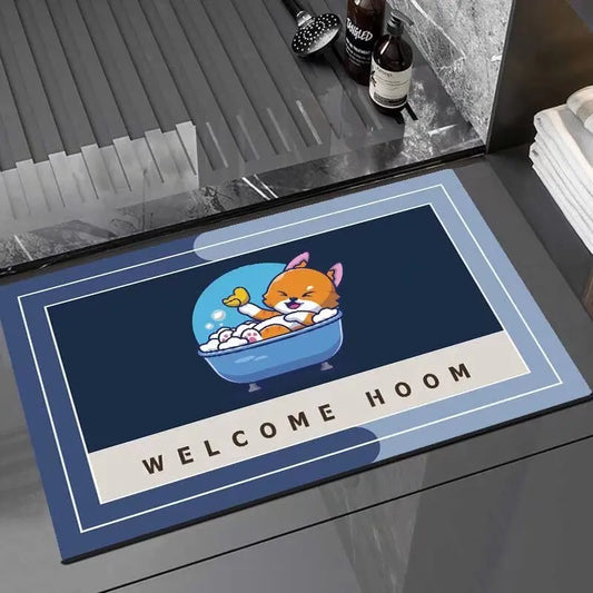 Bathroom absorbent floor mat, toilet non-slip foot mat, toilet diatom mud quick-drying door mat