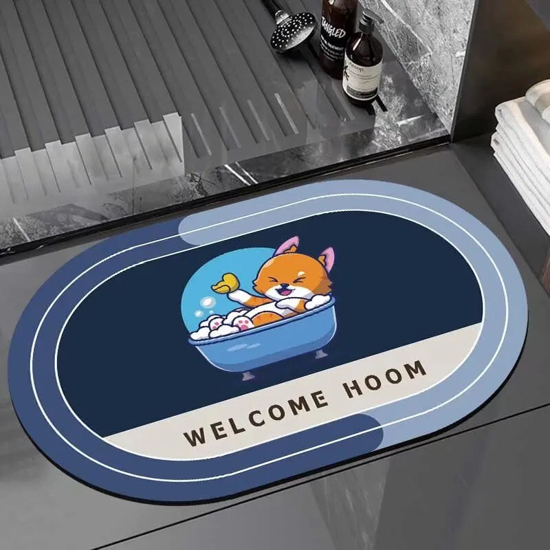 Bathroom absorbent floor mat, toilet non-slip foot mat, toilet diatom mud quick-drying door mat