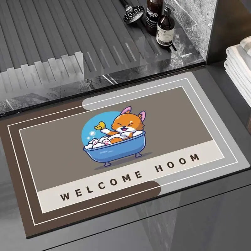Bathroom absorbent floor mat, toilet non-slip foot mat, toilet diatom mud quick-drying door mat